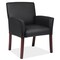 Officesource Bowery Collection Retro Style Guest Chair with Wood Legs 6909VBK - alternate 1